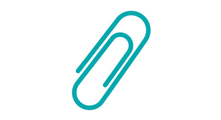 Obraz premium Teal Paperclip on White Background.