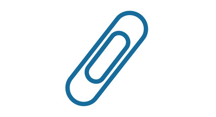 Obraz premium Blue Paperclip on White Background.