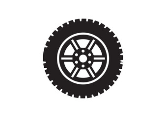 Fototapeta premium Tire with Rim Icon, Editable Solid Vector Illustration