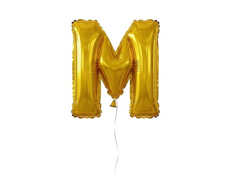 Golden Letter M Balloon