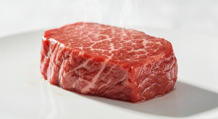 Obraz premium Raw Beef Fillet Steak on White Background.