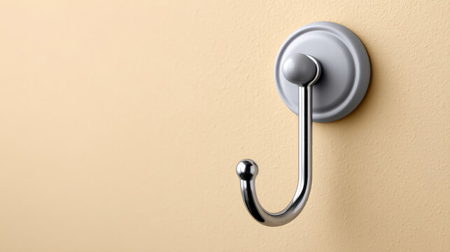 Minimalist interior design concept featuring empty hook with dust ring on wall