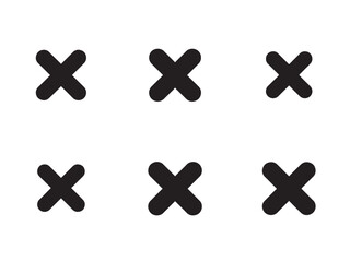 Close cross solid icon vector