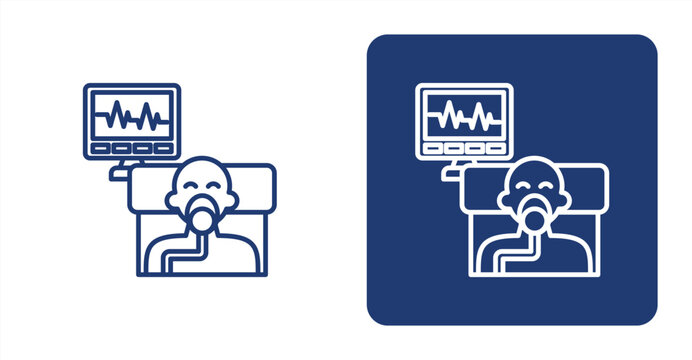 Anesthesiology icon, with contrast background.