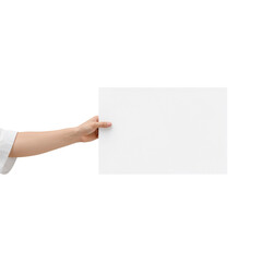 Fototapeta premium Hand holding blank white sign for your message