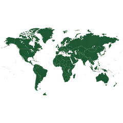 Green map symbol geography isolated on a transparent background