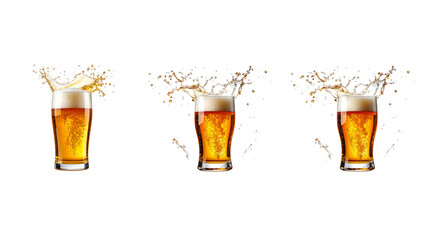 glass of beer isolated on white background