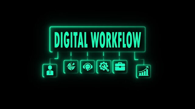 Digital Workflow Neon Signs Green technology
