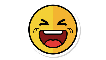 Laughing Emoji Face Icon - Extreme Joy and Happiness