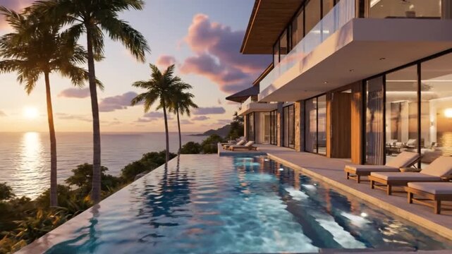 Luxury villa house at sea
