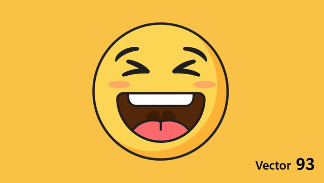 Laughing Emoji Face - Funny Expression, Joyful Emotion, Social Media Icon