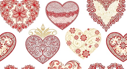 Fototapeta premium Decorative heart designs