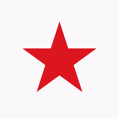 Obraz premium Red Star Symbol Icon Isolated on White Background – Simple Five Point Geometric Shape