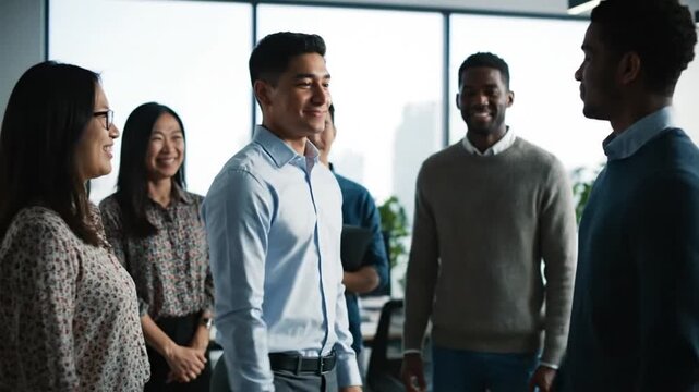 Business Professionals Greeting and Shaking Hands.