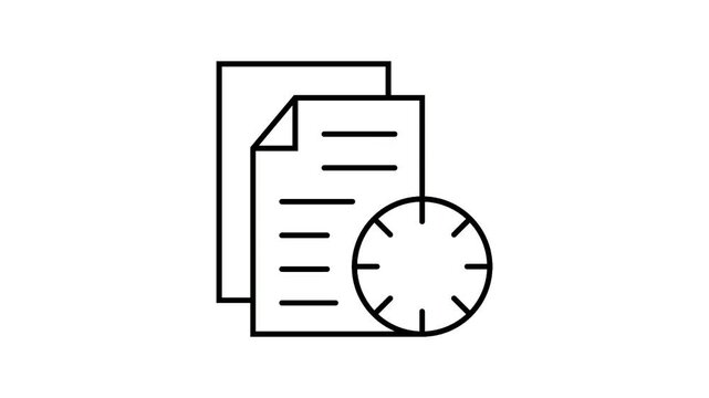 Black clock icon isolated on white background. watch clock time icon.