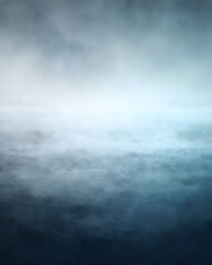 Abstract Blue Water Surface Texture with Mist and Fog Effect for Background or Design