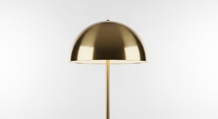 Obraz premium Sleek modern brass dome table lamp with minimalist design on white background