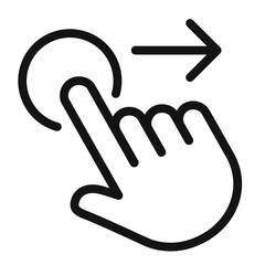 Swipe hand gesture vector icon