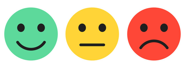 Emoji face reactions set, customer satisfaction scale