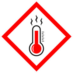 Overheat vector hazard sign