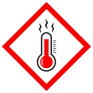 Overheat vector hazard sign