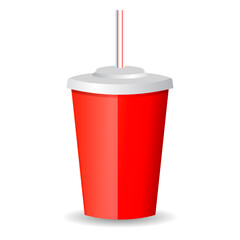 Milkshake or soda drink cup vector illustration