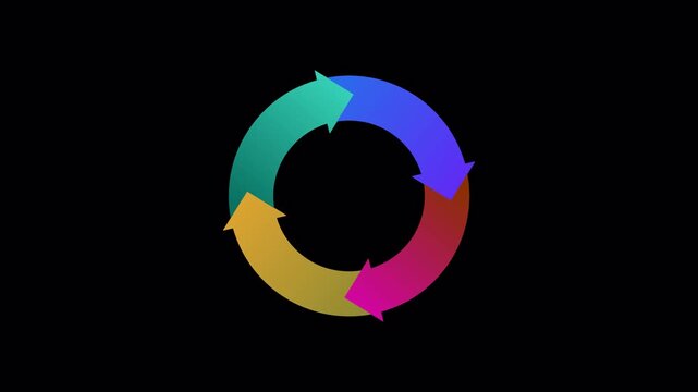 A vibrant, cyberpunk-style 3D refresh icon featuring a glowing neon arrow rotating in a continuous loop. The electric blue and violet light trails create a high-energy "reloading" effect. This 4K moti
