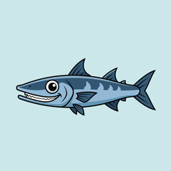 Obraz premium Cartoon Barracuda Fish