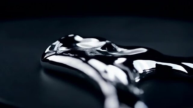 Abstract liquid silver mercury metal flowing and merging. Futuristic chrome texture background.