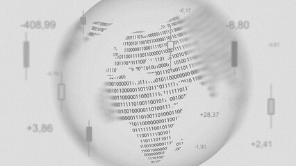 Data visualization shows digital map of India with market stats and financial figures