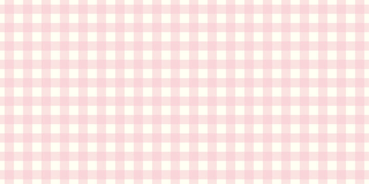 Pink Gingham Seamless Pattern Vector Pastel Checkered Plaid Background for Picnic Tablecloth Fabric