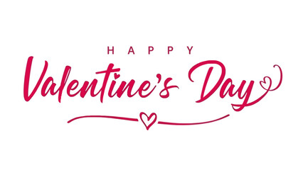 Fototapeta premium Happy Valentine's Day Greeting Card With Heart And Romantic Calligraphy Design