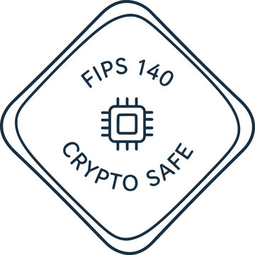 FIPS 140 Crypto Safe Badge Icon for Cybersecurity Compliance and Data Encryption Standards