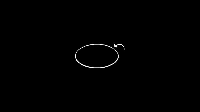Hand-drawn animated circles highlighting focus.