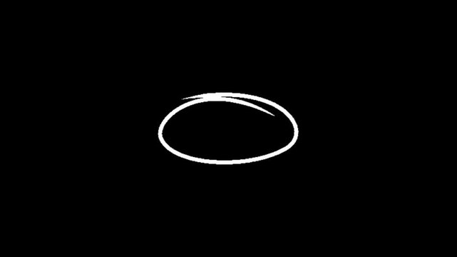Hand-drawn animated circles highlighting focus.