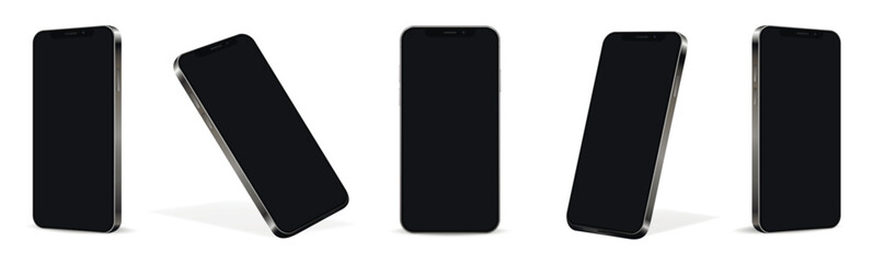 Realistic smartphone mockup. Mobile phone vector isolated on white background