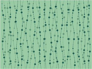 水泡と海草のようなオーガニックラインの背景素材｜エメラルドグリーン