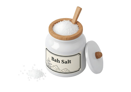 White Ceramic Salt Container with Scoop.