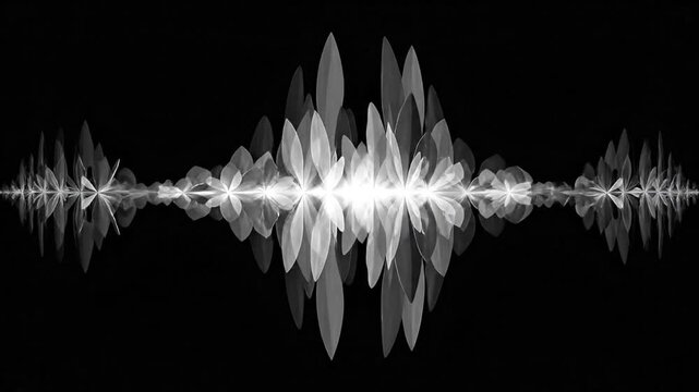 Abstract digital sound waveform graphic against black background