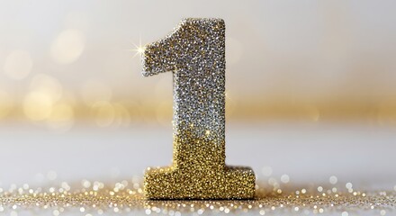 Sparkling Number One Decoration for Celebrations and Milestones.