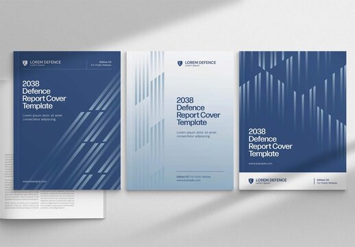 Minimalist Brochure Cover Template in Clean Modern Style for Report Cover, Front Page Design Layouts