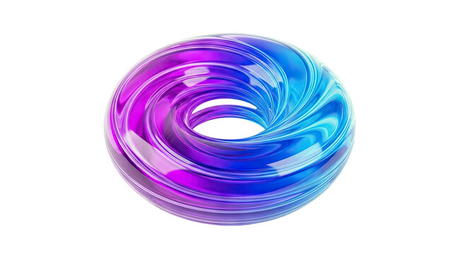 Swirling Torus Form with Purple and Blue Gradient