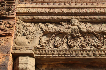 Fototapeta premium ruined ancient hindu and buddhist temple (preah ko) in angkor in siem reap in cambodia 