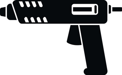 Obraz premium Black silhouette icon of a hot glue gun, a common tool for diy and crafting