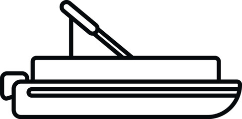 Pontoon boat outline icon for marine, recreation, and travel concepts © anatolir