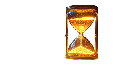 Hourglass with Flowing Golden Sand.