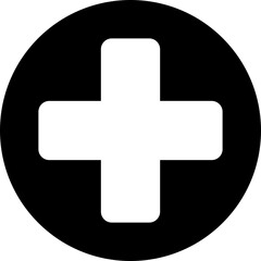 Obraz premium Medical plus icon featuring healthcare cross symbols in flat and line style, isolated on transparent background, hospital emergency aid sign illustration