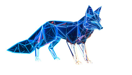 Geometric Low Poly Fox Illustration Art.