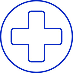 Obraz premium Medical plus icon featuring healthcare cross symbols in flat and line style, isolated on transparent background, hospital emergency aid sign illustration