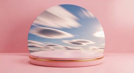 Dreamy Sky Dome - A Serene Escape in Soft Pink Hues.